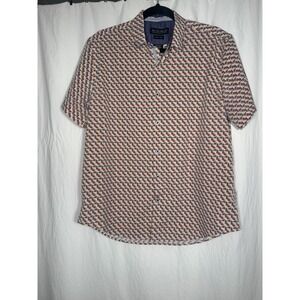 Blue Gear Multicolor Slim Fit Large Short Sleeve Button Down‎ Shirt LL5